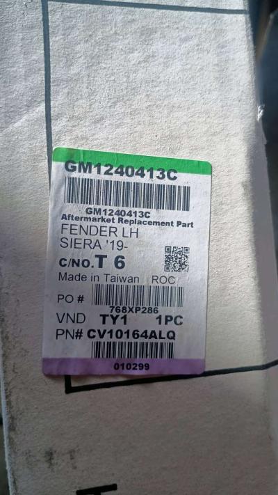 Left fender for GMC Sierra compatible with year 2016 to 2022 - Thumbnail 2