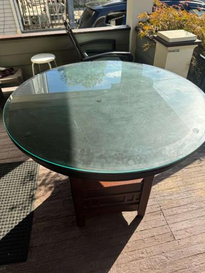 wooden high top table