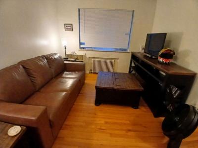 pull out couch 2 side tables coffee table 2 lamps recliner - Thumbnail 2