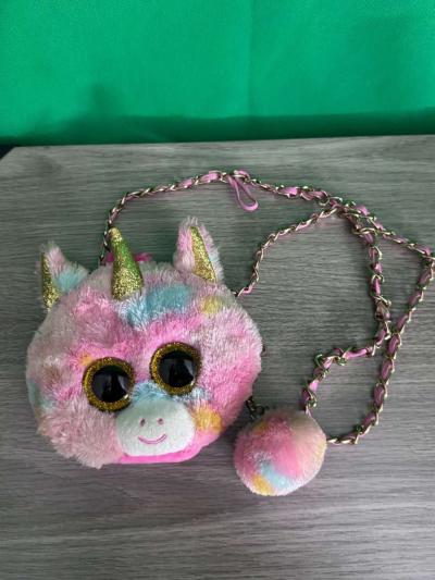Rainbow Plush Unicorn Purse - Thumbnail 4