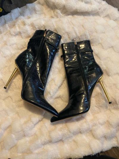 ankle boots black and gold - Thumbnail 2