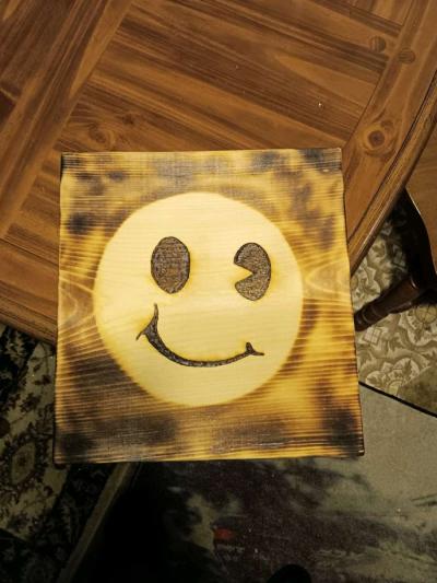 Smiley face Pyrography - Thumbnail 4