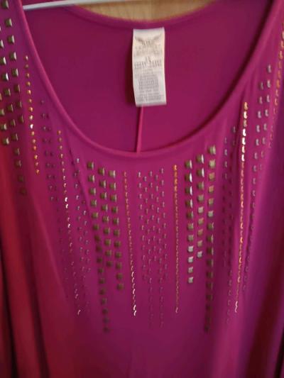 Burgundy Tunic with jeweled design - Thumbnail 3