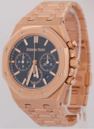 Audemars Piguet Royal Oak Chronograph 38mm  Blue Dial  18K - Thumbnail 3