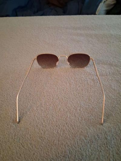 A KJAERBEDE Brown Shade Lens Unisex Golden Sunglasses - Thumbnail 3