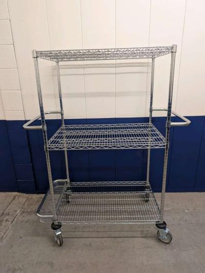 Industrial Chrome 3 Tier Utility Cart