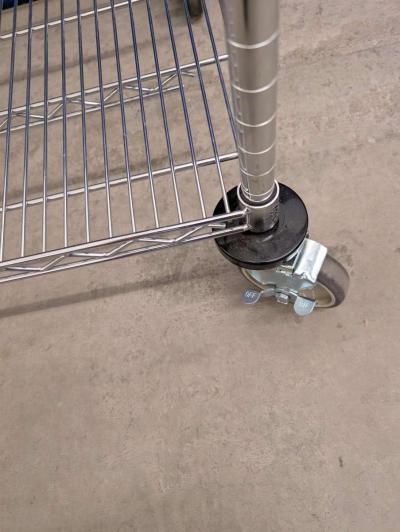 Industrial Chrome 3 Tier Utility Cart - Thumbnail 5