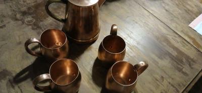 solid copper cups and a coffee pot - Thumbnail 5