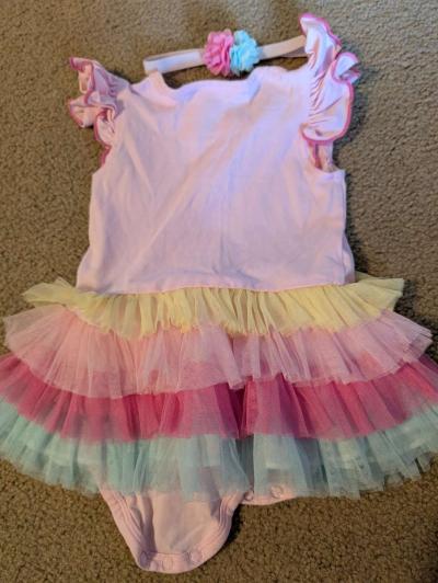 Baby 1st birthday dress with headband - Thumbnail 6