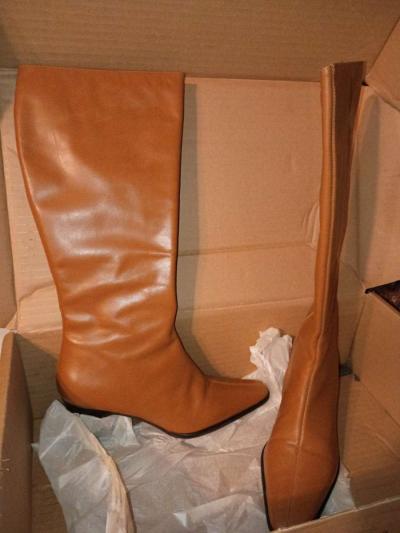 womens vintage leather knee high boots - Thumbnail 2