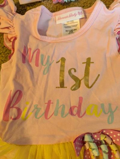 Baby 1st birthday dress with headband - Thumbnail 3
