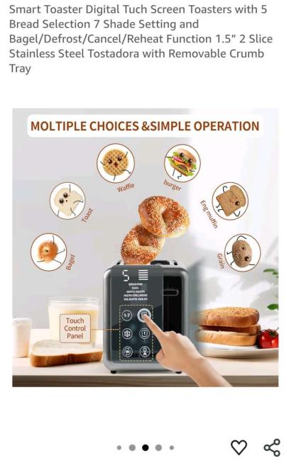 Smart Digital Touchscreen Toaster  New - Thumbnail 4