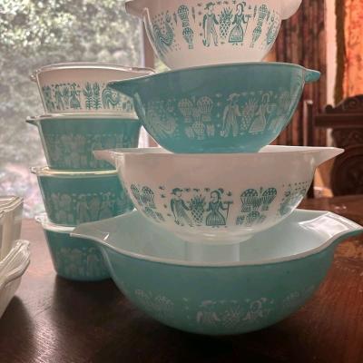 two sets of turquoise Pyrex vintage dishes - Thumbnail 4