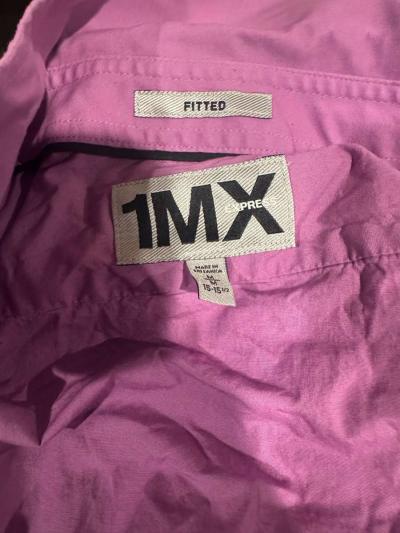 Express Purple 1MX Button Up Long Sleeve Dress Shirt Men Med - Thumbnail 2