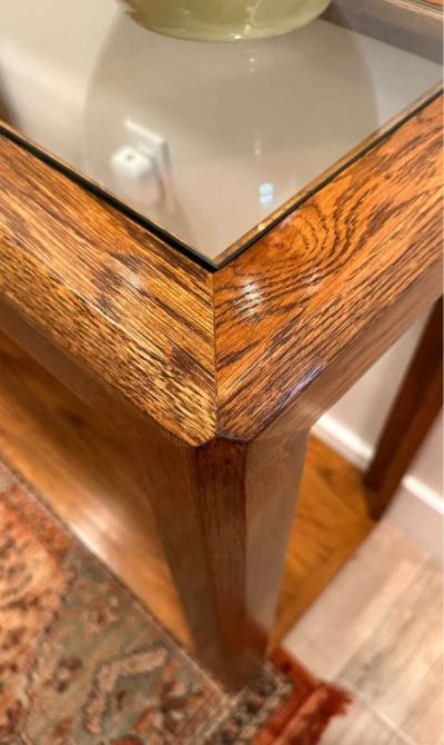 Sherrill Furniture Brand Solid Wood Glass Hallway Consul - Thumbnail 3