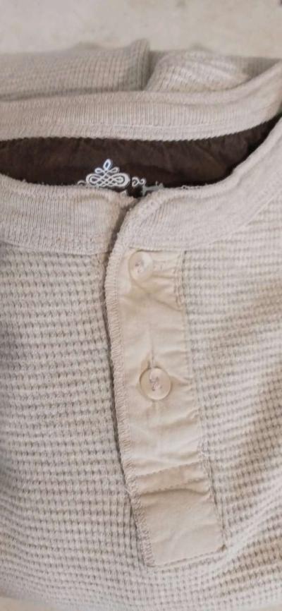 Mens Long Sleeve Waffle Dress Shirt Large - Thumbnail 3