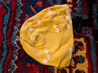 Baby yellow sleepsuit with feet and hat - Thumbnail 4