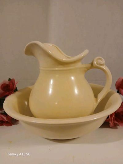 Vintage McCoy picture and bowl