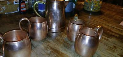 solid copper cups and a coffee pot - Thumbnail 6