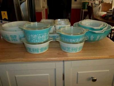two sets of turquoise Pyrex vintage dishes - Thumbnail 6
