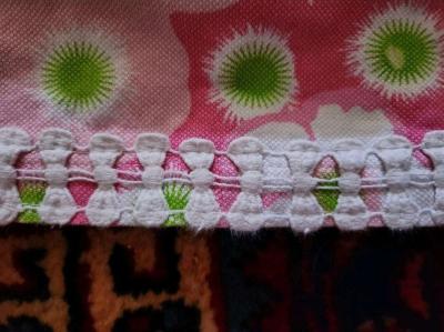 Girl pink dress with green accents - Thumbnail 4