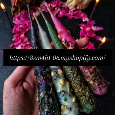 handmade wax ritual herbal candles set of 5 - Thumbnail 4