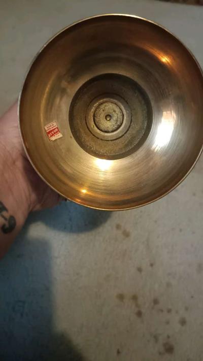 brass hand painted vase - Thumbnail 3
