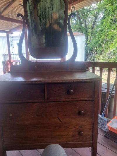 2 antique dressers dated bk to 1910 solid oak - Thumbnail 6