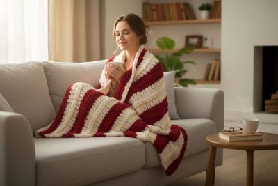 Candy Cane Cuddles Throw Blanket - Thumbnail 5