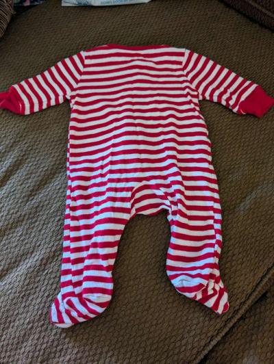 Baby Christmas Santa sleepsuit with feet - Thumbnail 4