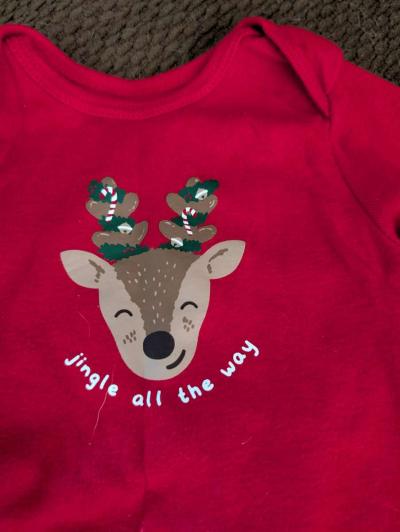 Baby Christmas reindeer long sleeve onesie - Thumbnail 2