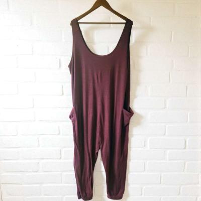 Maroon Stretchy Jumpsuit - Thumbnail 2