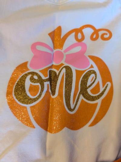 Fall pumpkin one year old baby outfit - Thumbnail 2