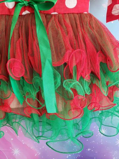 Santa Mickey Mouse Girls Christmas Dress - Thumbnail 3