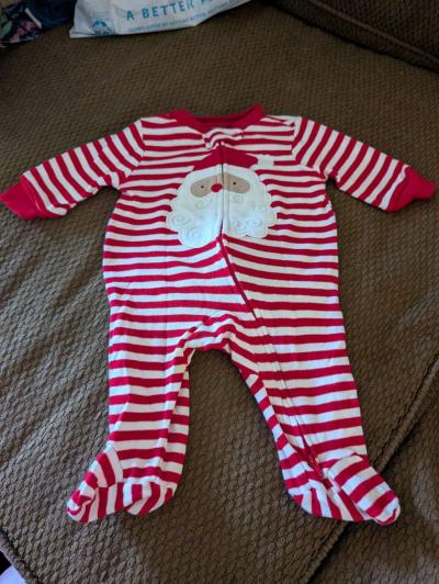 Baby Christmas Santa sleepsuit with feet