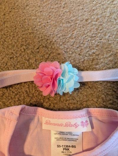Baby 1st birthday dress with headband - Thumbnail 4