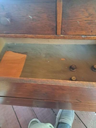 2 antique dressers dated bk to 1910 solid oak - Thumbnail 2