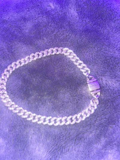 Pav Cuban Chain Bracelet Sterling silver - Thumbnail 3