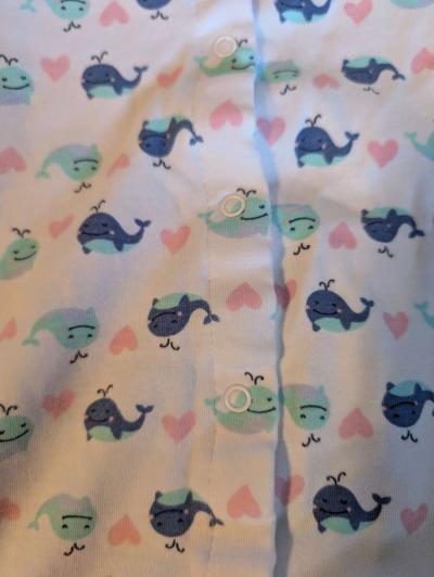 Baby romper with a whale pattern - Thumbnail 2