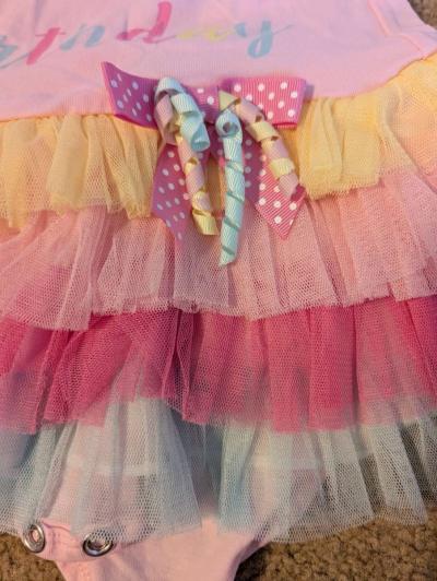 Baby 1st birthday dress with headband - Thumbnail 2