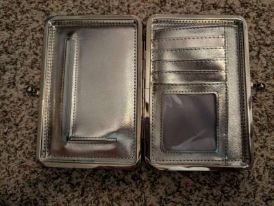 Black and gray with a hint of pink wallet - Thumbnail 2