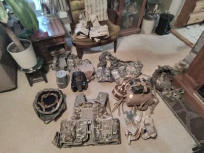 Huge Lot New Military Items  Ballistic helmet vest gas mask - Thumbnail 1