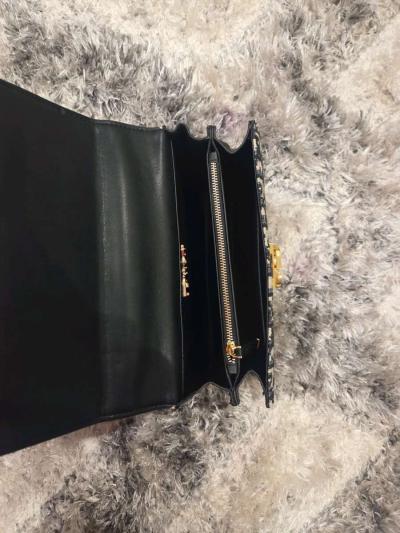 Luxury Monogram Handbag with Gold Accents and Pearl Lock Det - Thumbnail 3