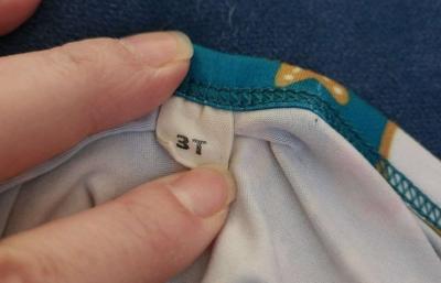 Girl Christmas dress with red and white stripe trim - Thumbnail 3