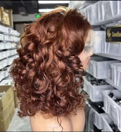 13x4 Brown Curly Hair Wig 16 inches - Thumbnail 2