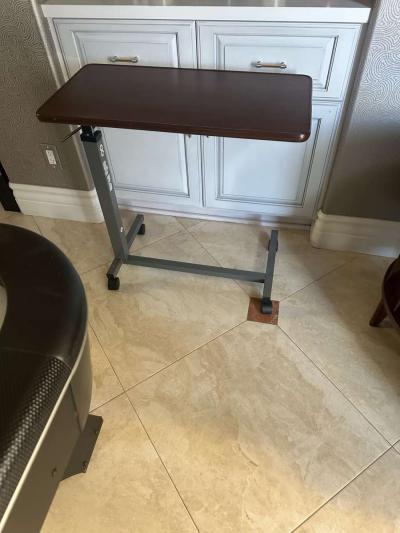 Vaunn Medical Adjustable Overbed Bedside Table With Wheels H - Thumbnail 6