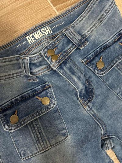 Womens High Rise Rewash Denim Flare Jeans - Thumbnail 5