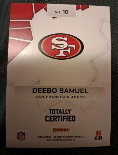202425 Deebo Samuel Panini Totally Certified Inriguing Plrs - Thumbnail 2