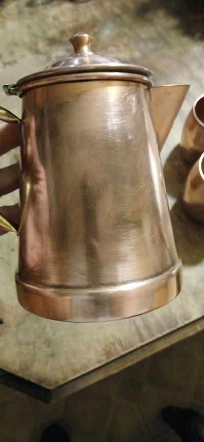 solid copper cups and a coffee pot - Thumbnail 3