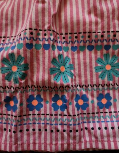 Baby stripe dress with flower accents - Thumbnail 4